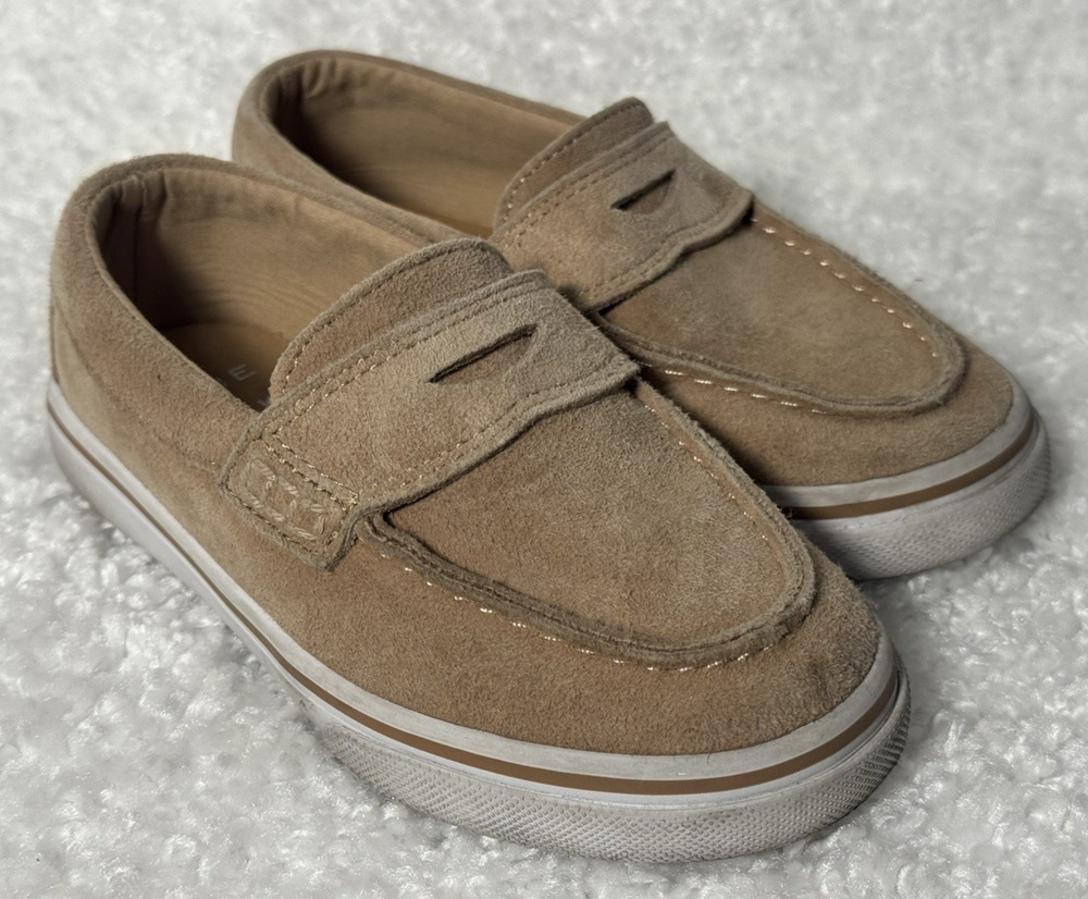 Janie and Jack Tan Suede Penny Loafer Sneaker Shoes - Toddler Size 9